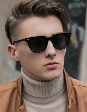 Men rivet decor polarized sunglasses