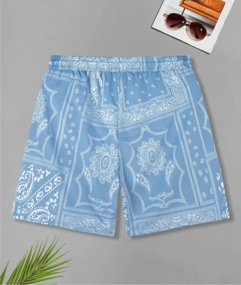 Men Scarf & Paisley Swim Shorts