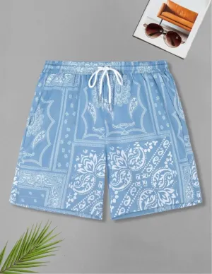 Men Scarf & Paisley Swim Shorts