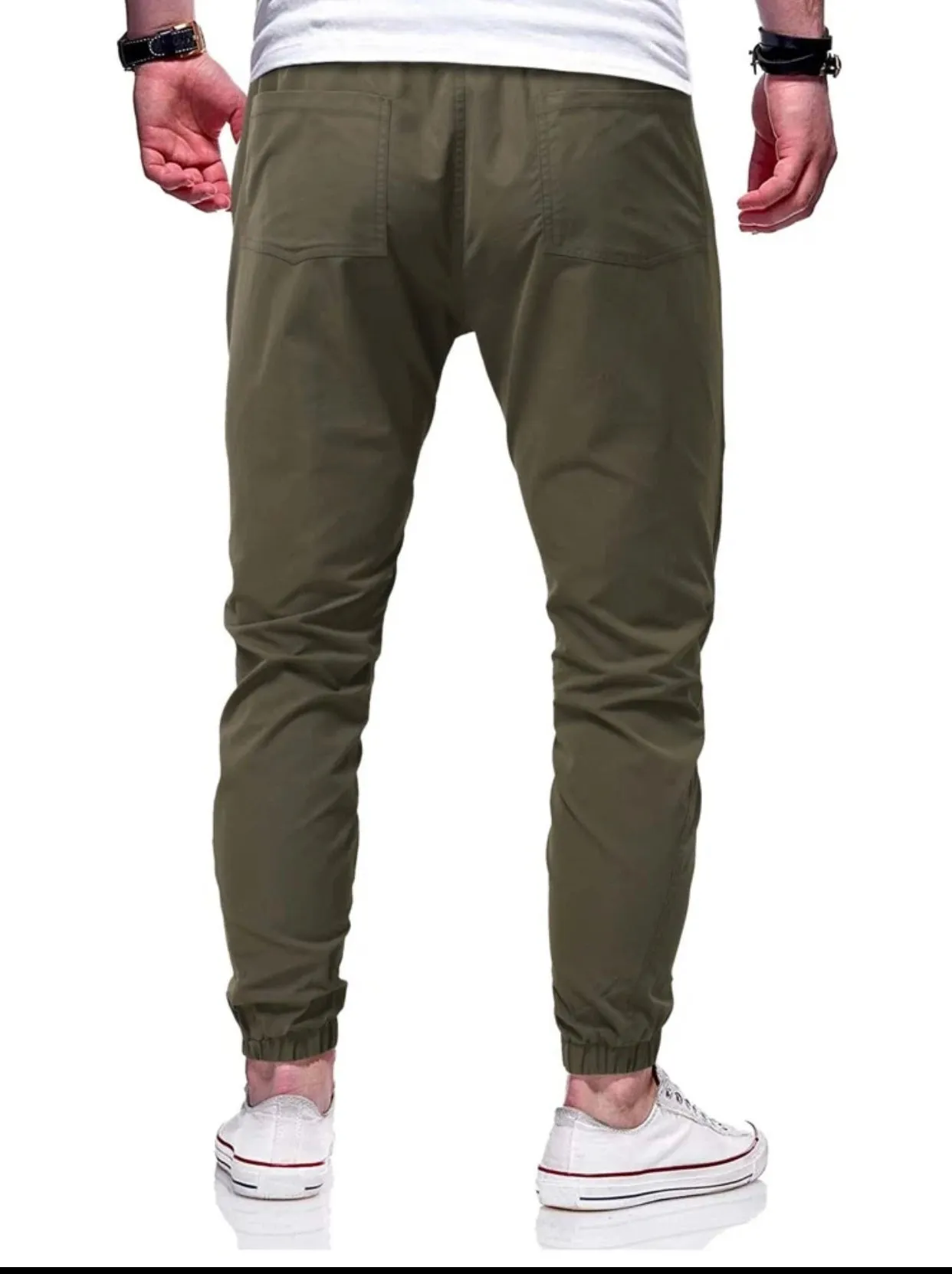Men’s army green drawstring pants