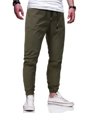 Men’s army green drawstring pants