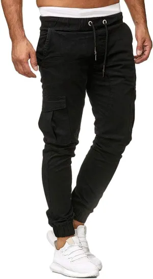 Mens Joggers Cargo Pants Men Fashion Pants Sweatpants Casual Work Chino Pants Drawstring Cargo Pants Hiking Outdoor Pants