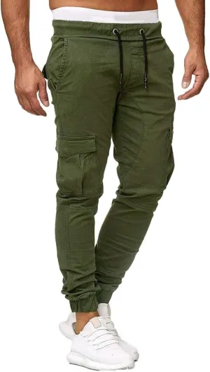 Mens Joggers Cargo Pants Men Fashion Pants Sweatpants Casual Work Chino Pants Drawstring Cargo Pants Hiking Outdoor Pants