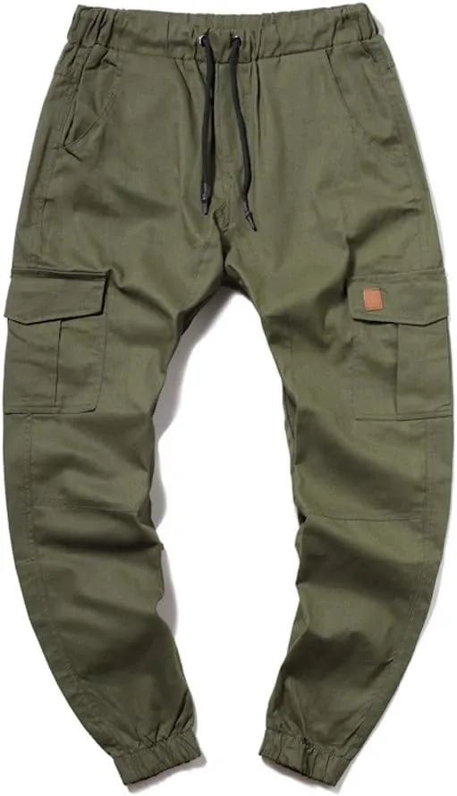 Mens Joggers Cargo Pants Men Fashion Pants Sweatpants Casual Work Chino Pants Drawstring Cargo Pants Hiking Outdoor Pants
