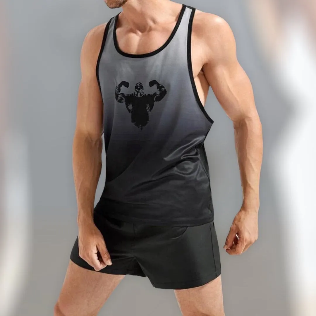 Men’s ombré print sports tank top