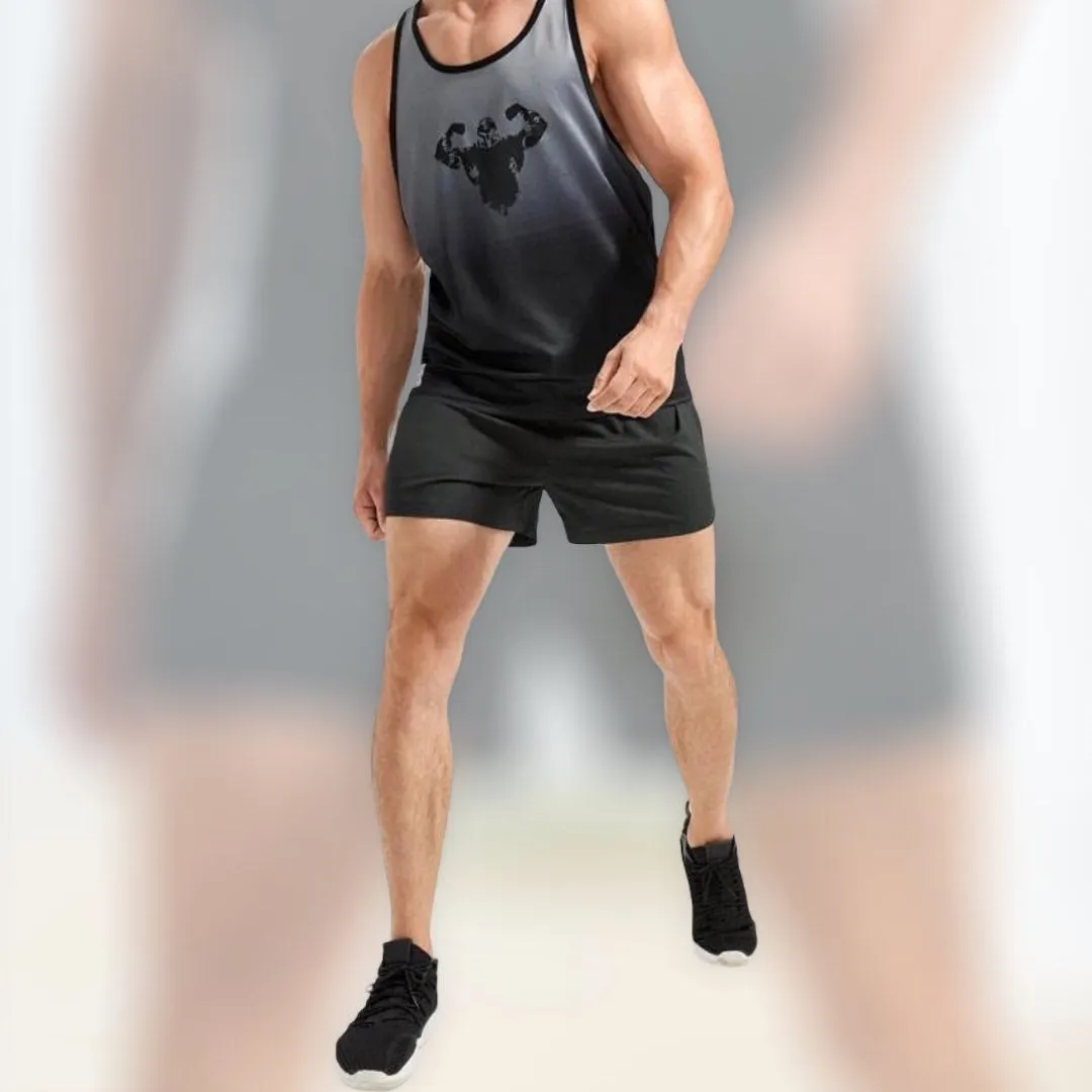 Men’s ombré print sports tank top