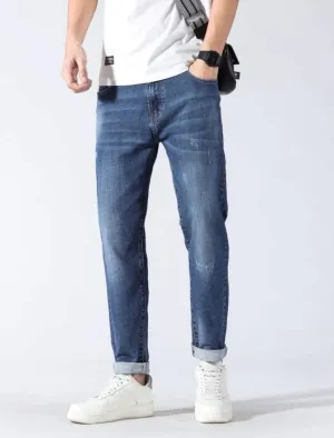 Men’s solid straight leg jeans