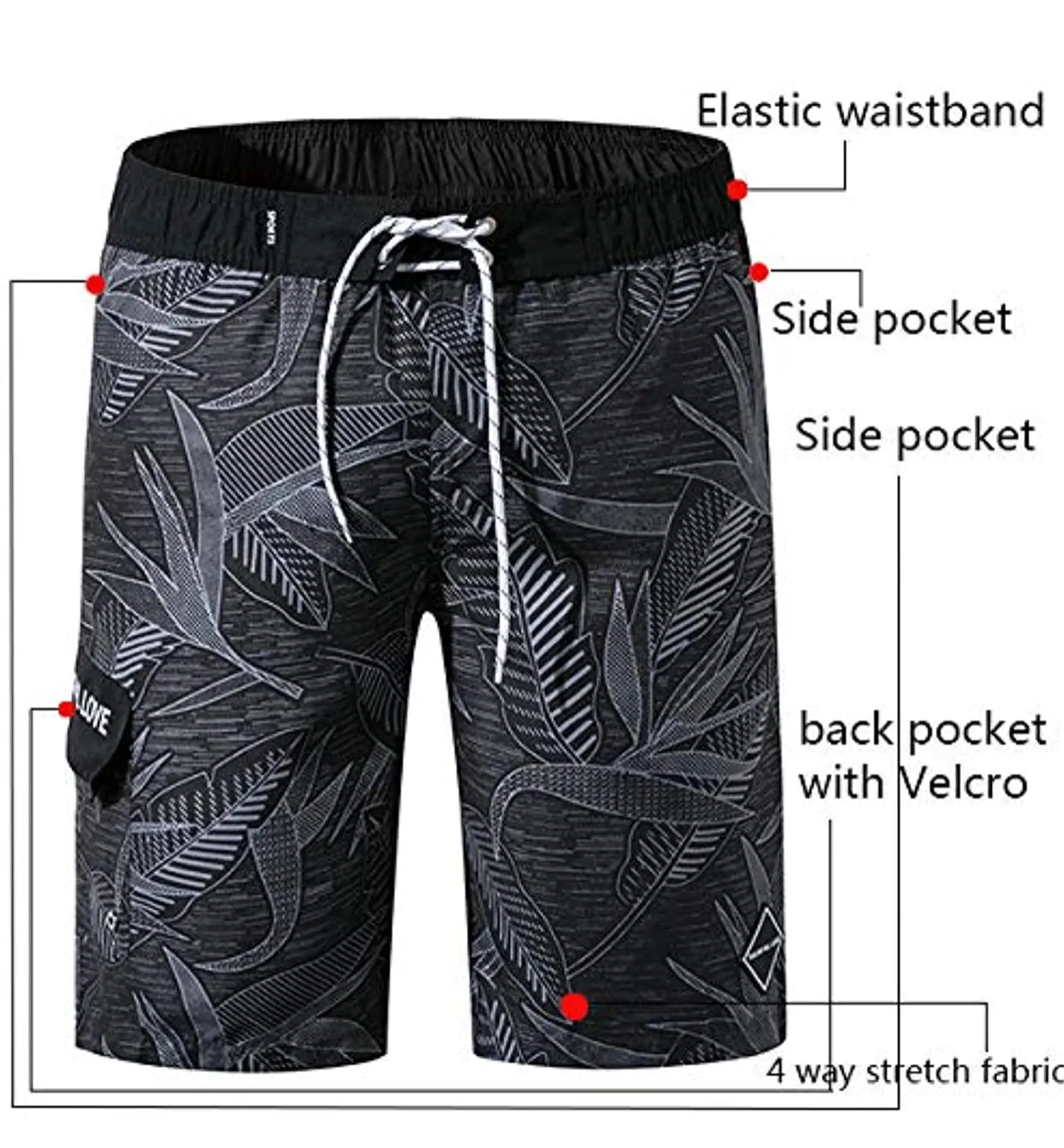 Men's Swim Trunks Quick Dry Beach Shorts Swimsuit Casual Style