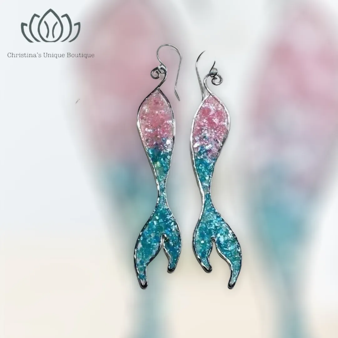Mermaid decor dangle earrings