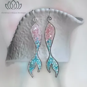 Mermaid decor dangle earrings