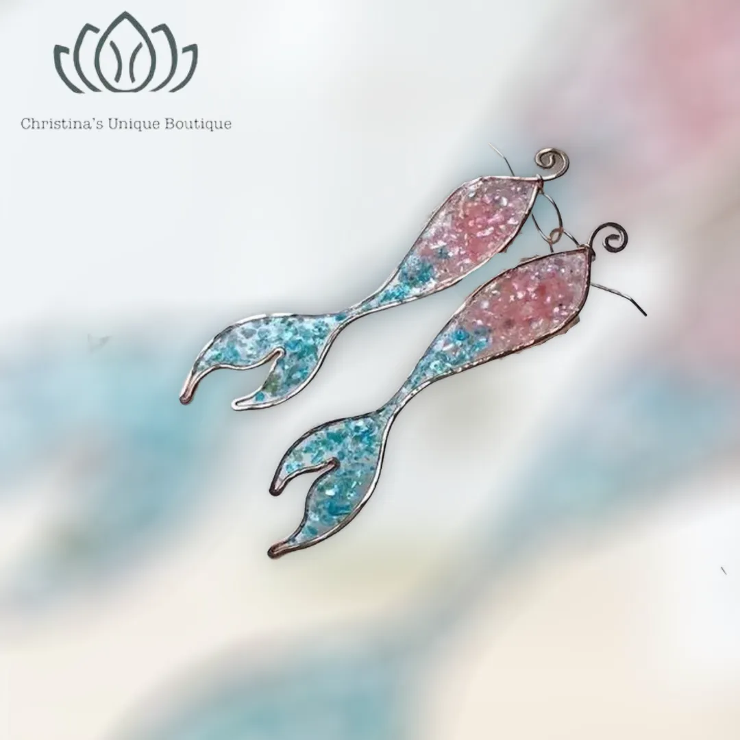 Mermaid decor dangle earrings