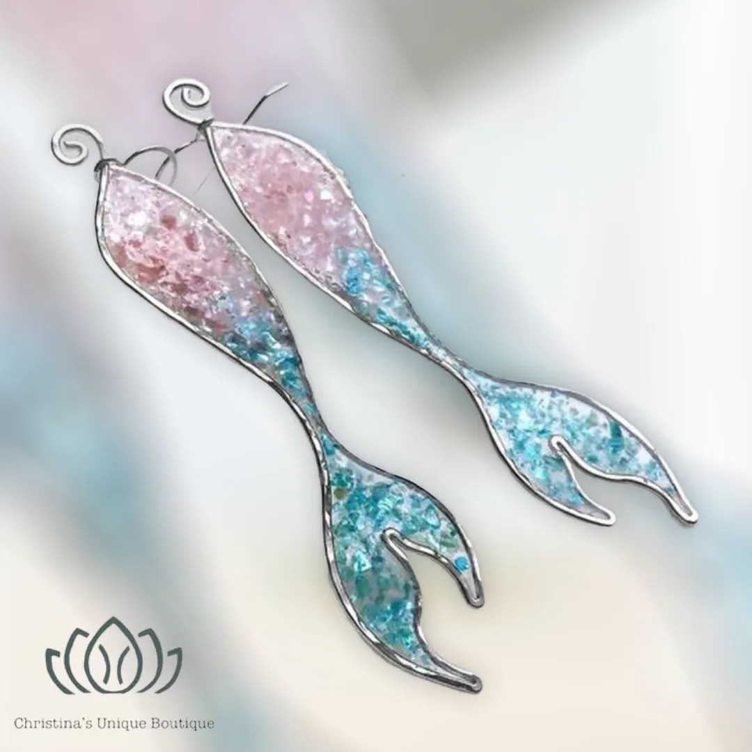 Mermaid decor dangle earrings