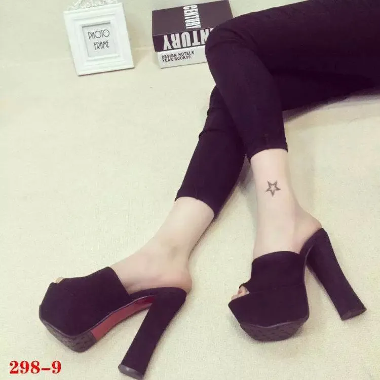 Peep-toe Super High Platform High Heels Slipper Sandals