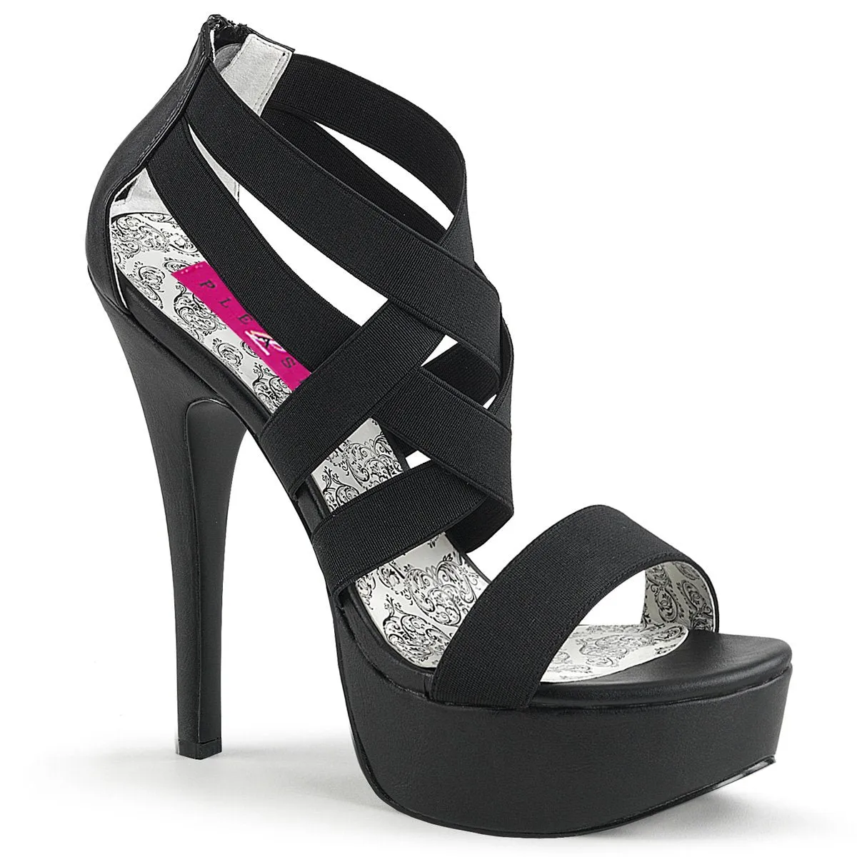 Pleaser Pink Label Teeze-47W-Black-Size 12-Clearance