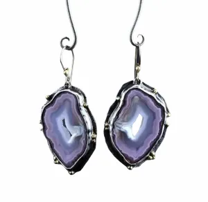 Purple geode dangle earrings