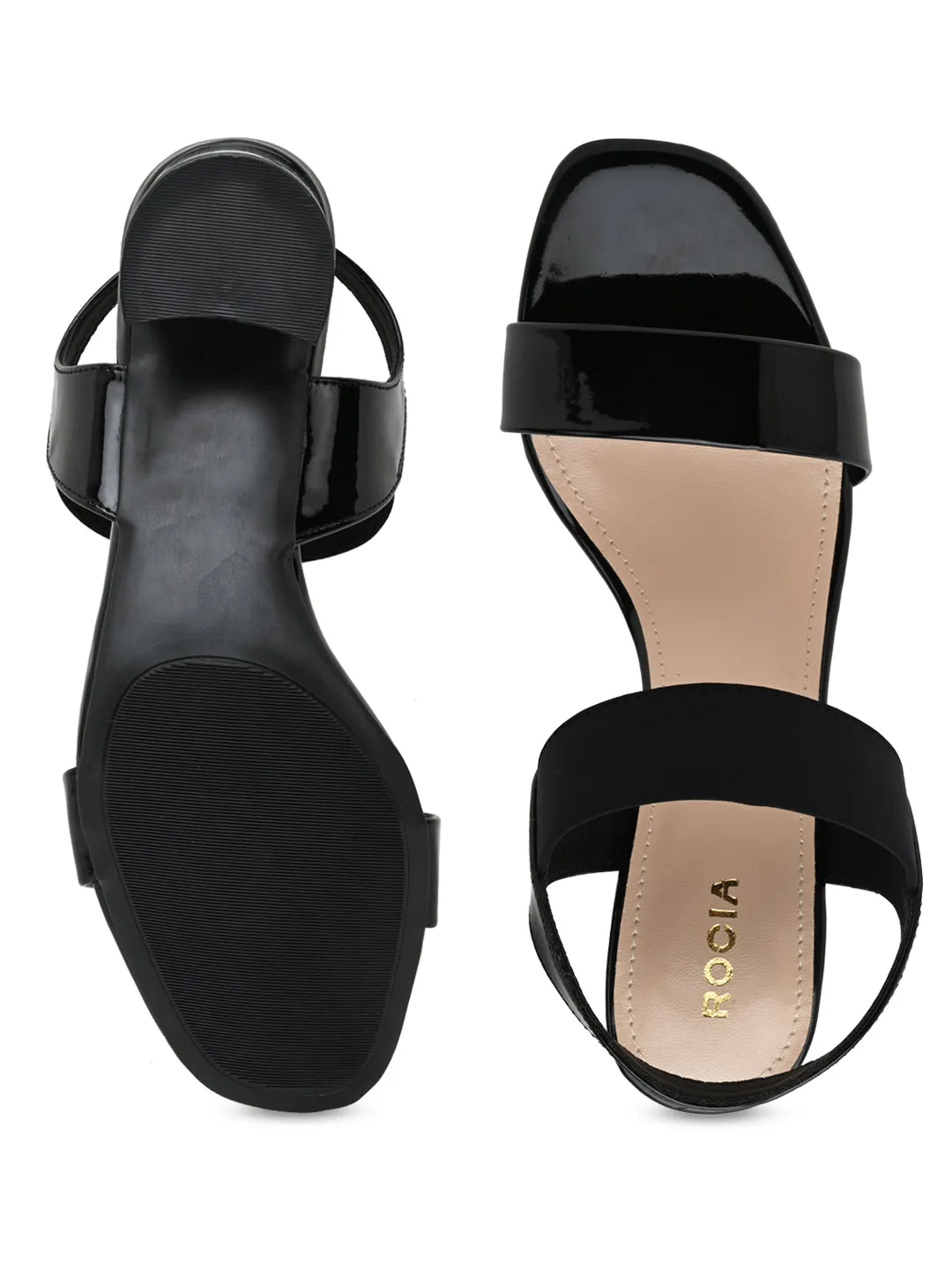 Rocia By Regal Black Women Classic Patent Sandals