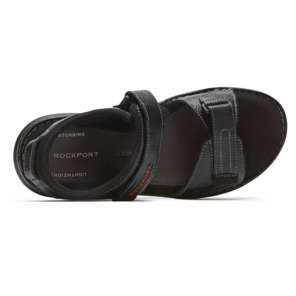 Rockport Men DARWYN QTR STRAP BLACK/LEATHER