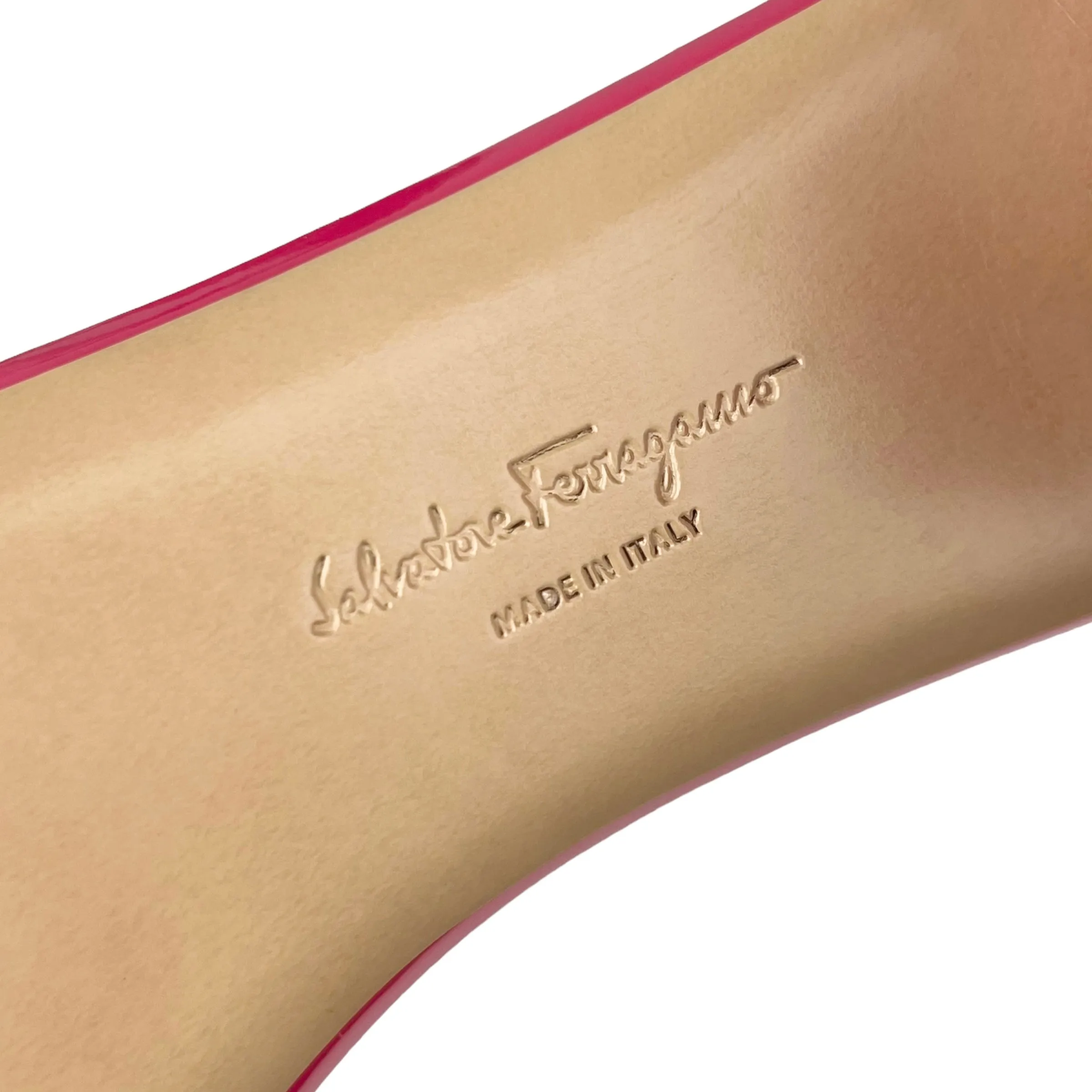 Salvatore Ferragamo Framboise 'Gavina' Patent Leather Sandals