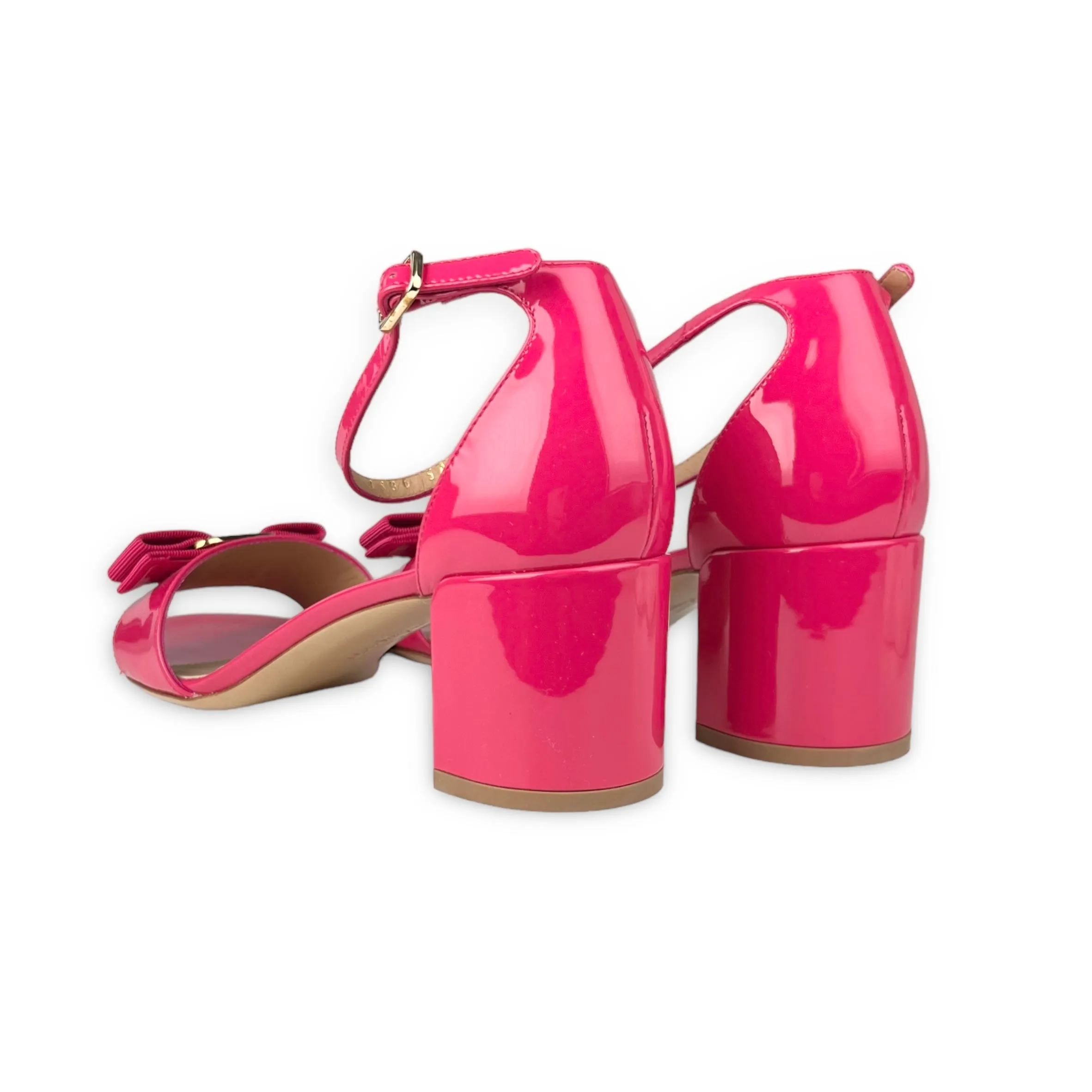 Salvatore Ferragamo Framboise 'Gavina' Patent Leather Sandals