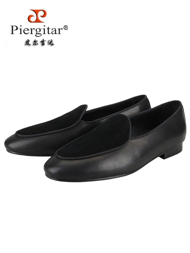 Summer new export European and American imported cowhide men's slip-on loafers British classic smoking shoes large size