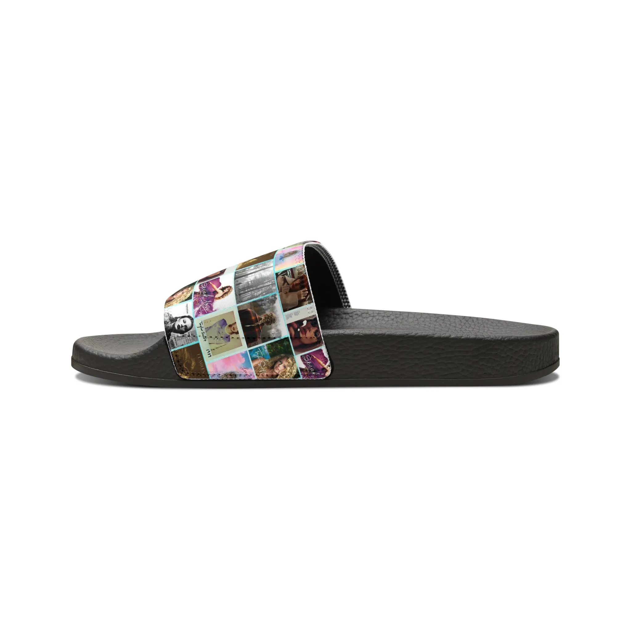 Taylor Swift Album Art Collage Pattern Youth Slide Sandals