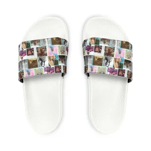 Taylor Swift Album Art Collage Pattern Youth Slide Sandals