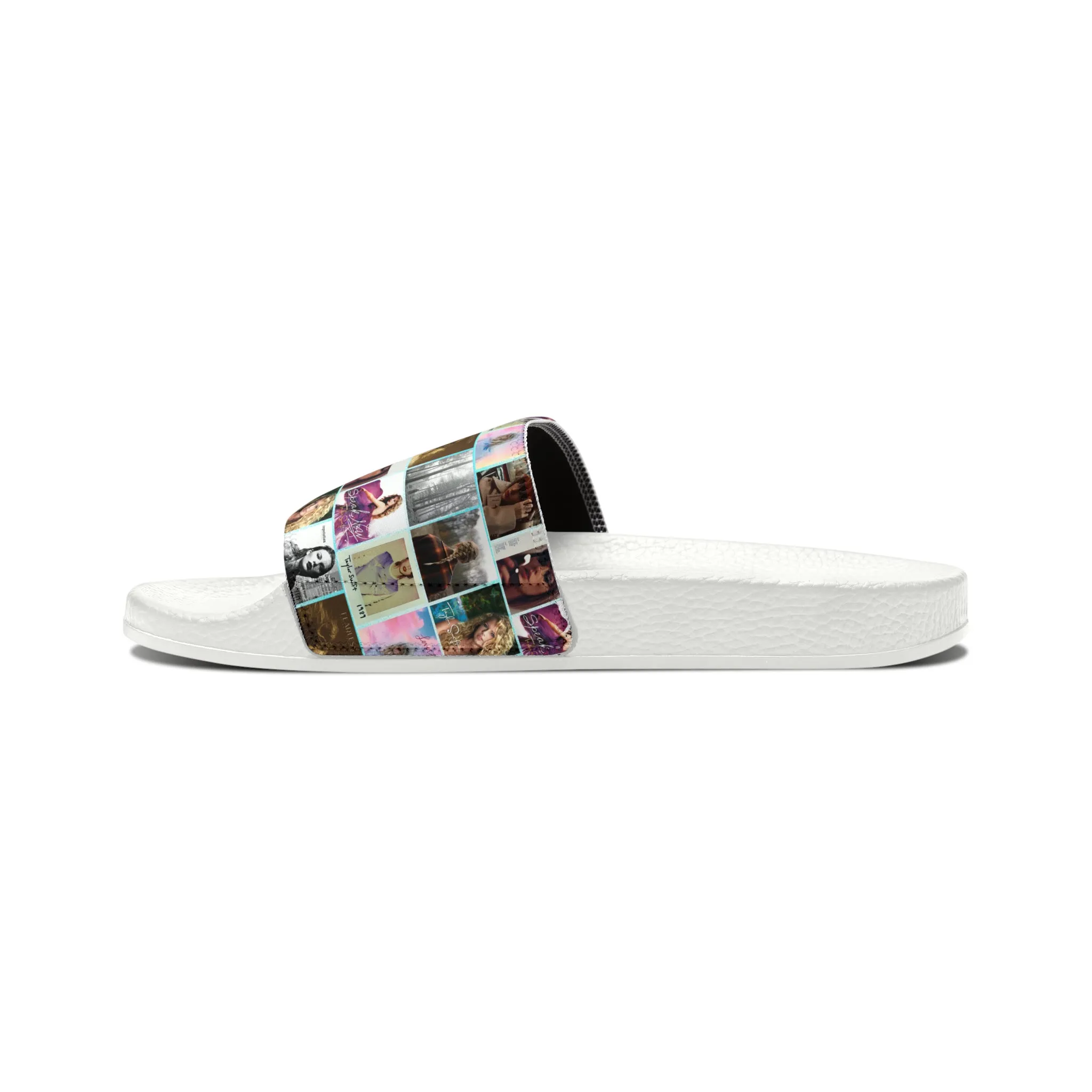 Taylor Swift Album Art Collage Pattern Youth Slide Sandals