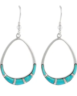 Turquoise Earrings 925 Sterling Silver & Genuine Turquoise