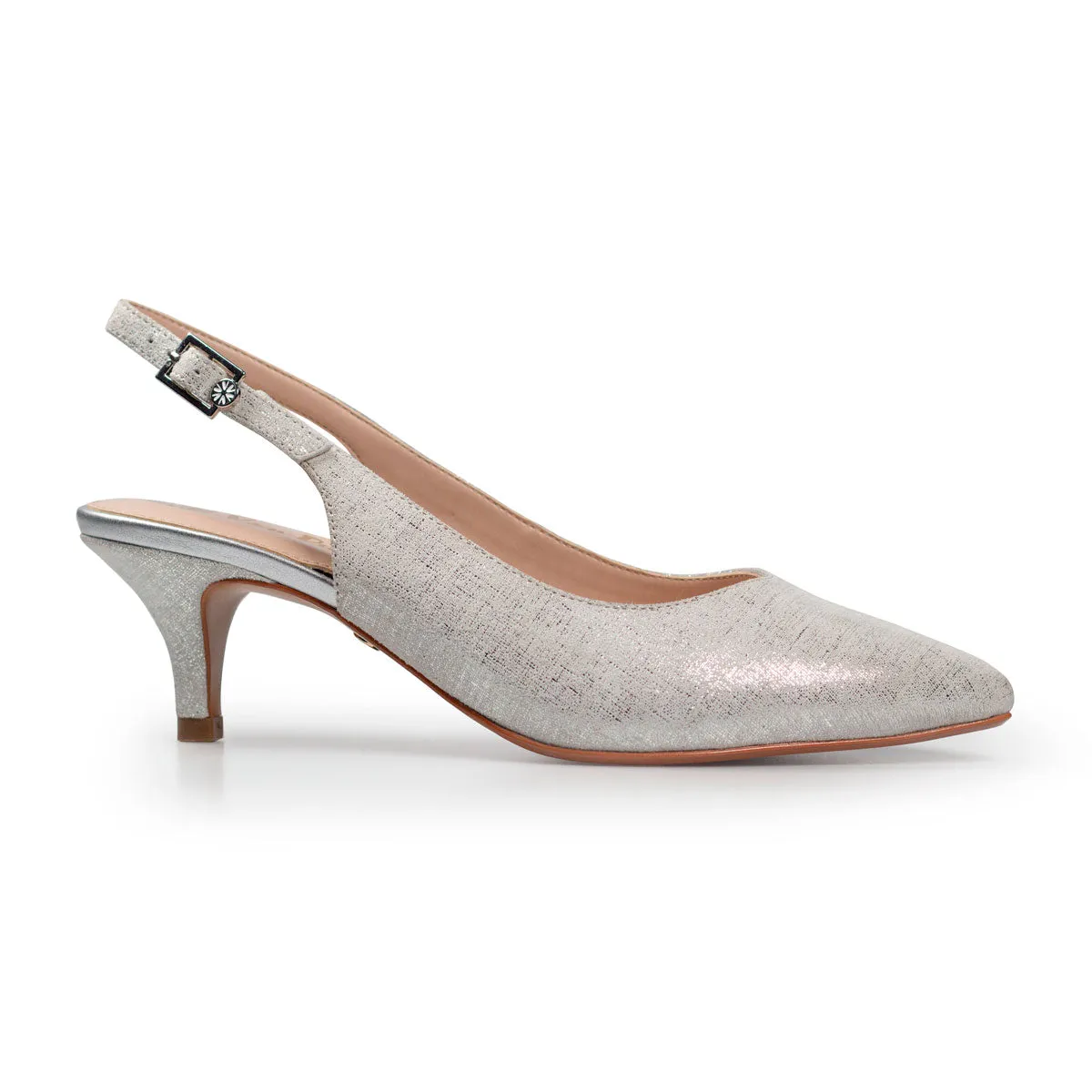 Van Dal Dene 3142 0005 Ladies White Linen Leather Slingback Heels
