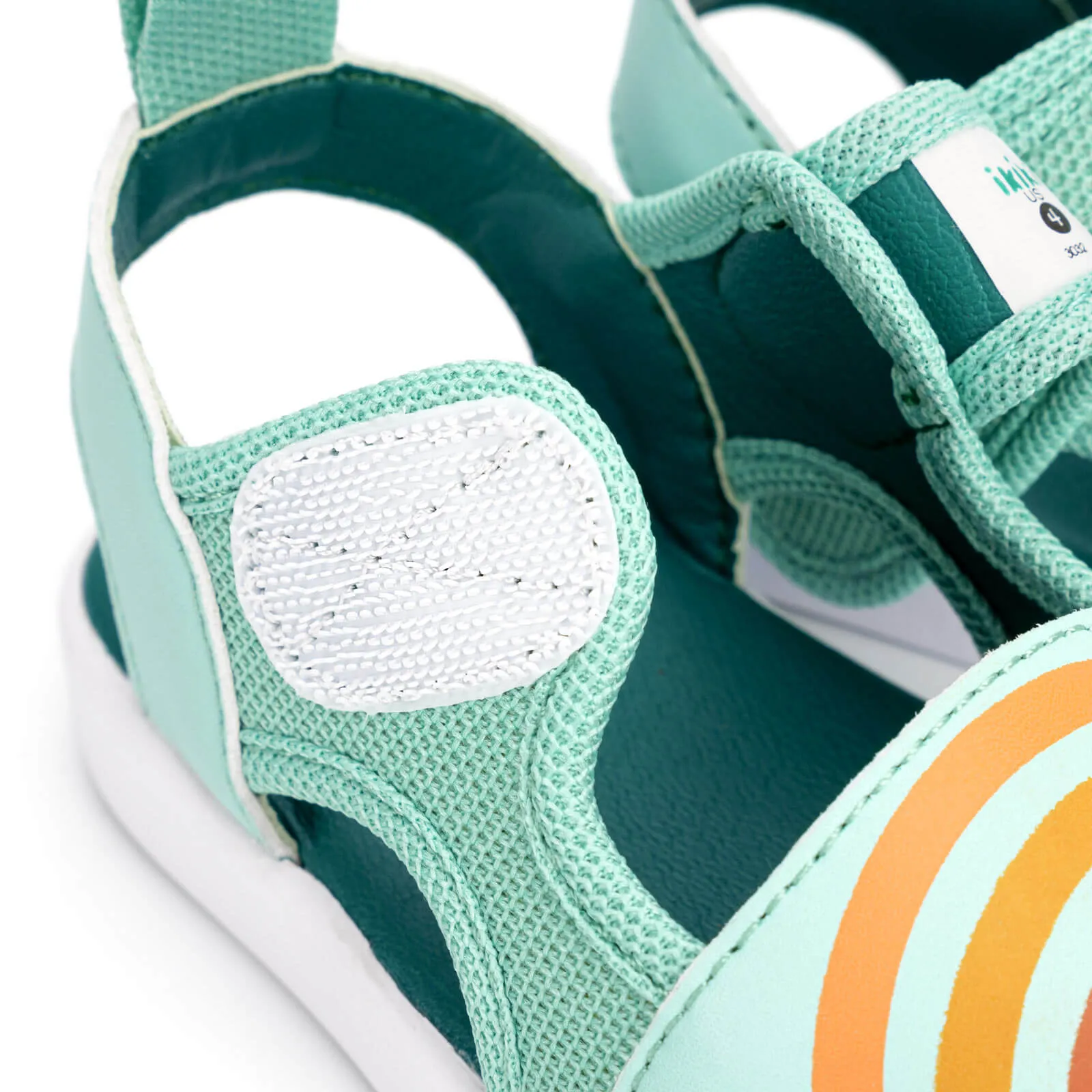 Vintage Rainbow Squeakerless Toddler Sandals | Teal
