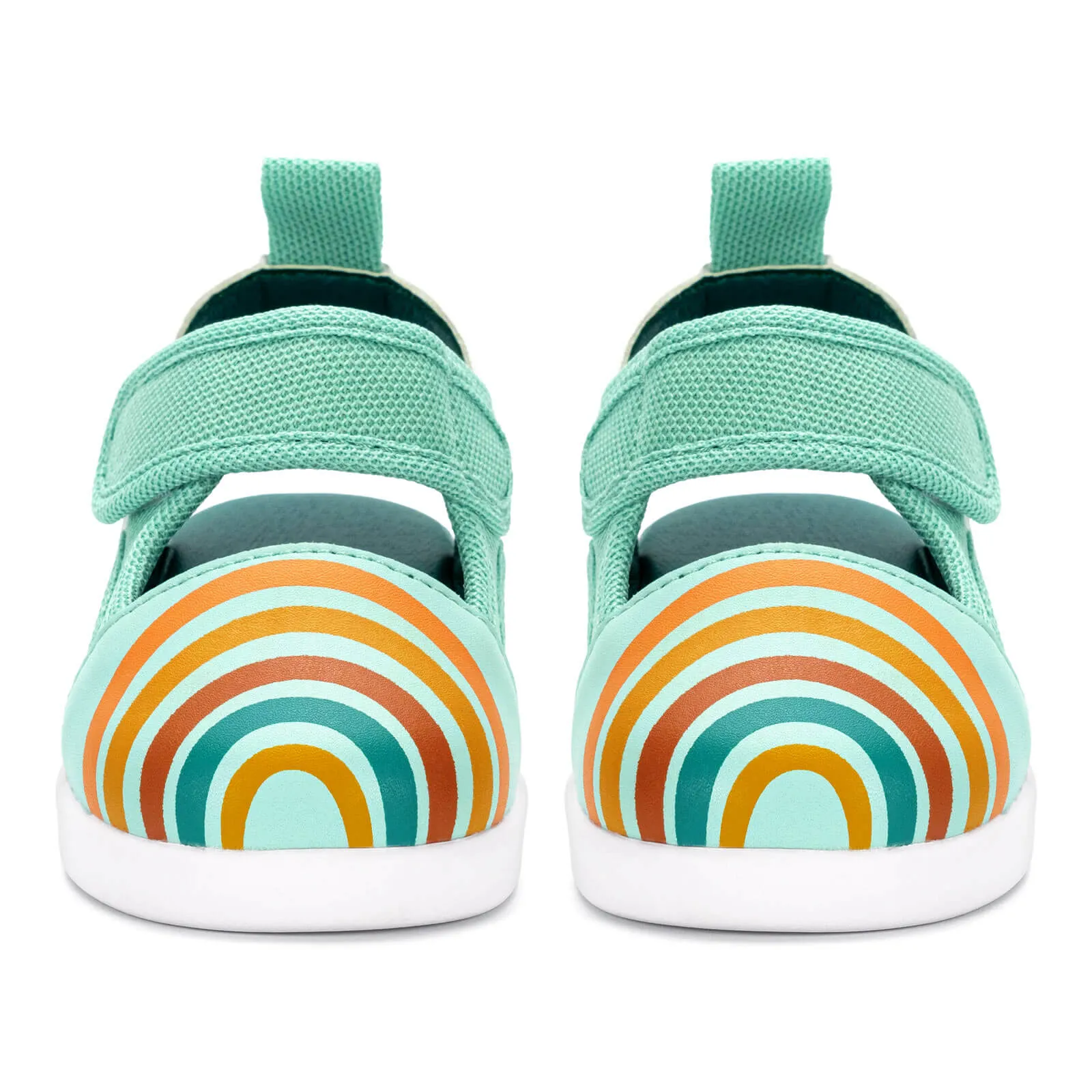 Vintage Rainbow Squeakerless Toddler Sandals | Teal