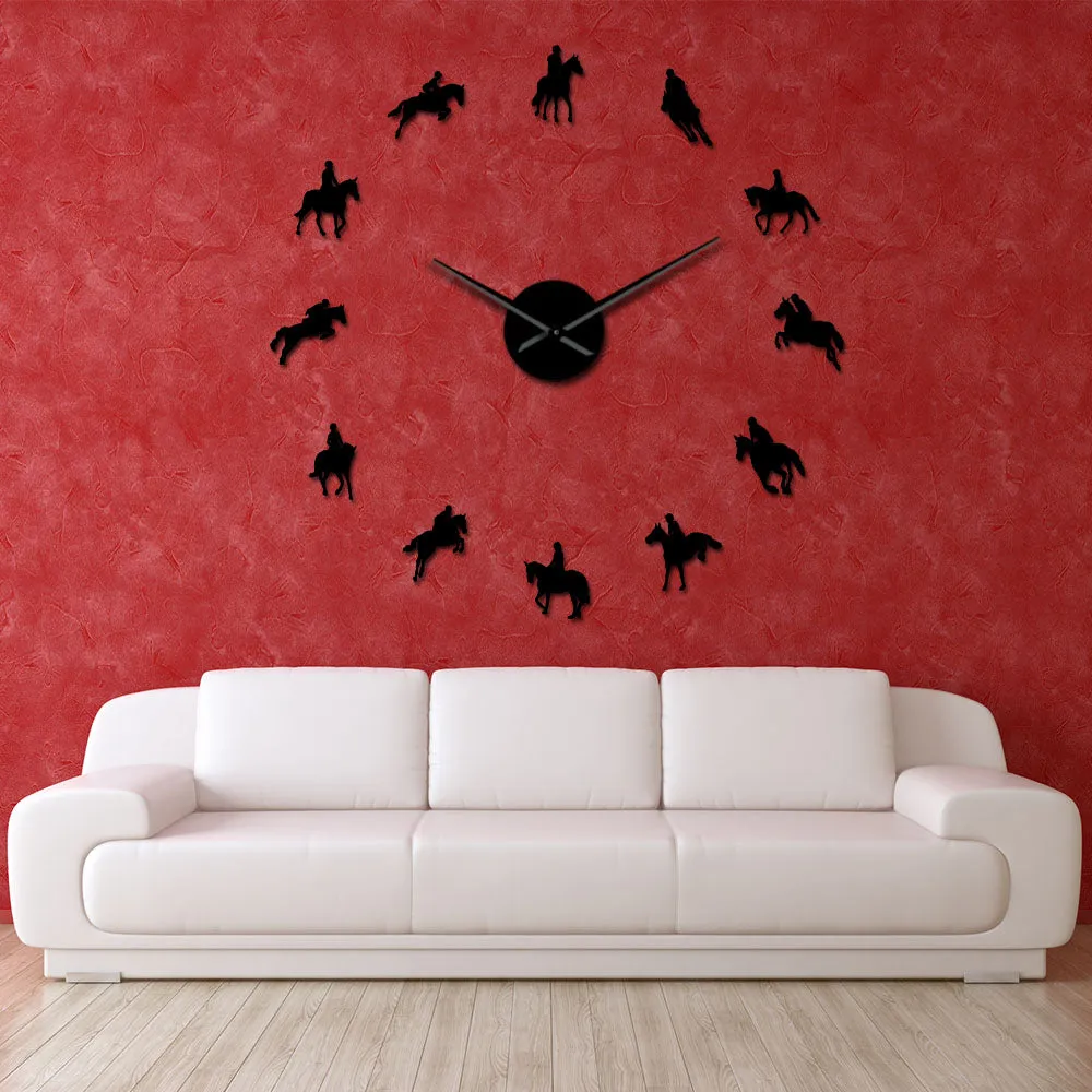 wall clock equestrianism diy equestrian usa horseriding wall clocks ✈️ free.shipping