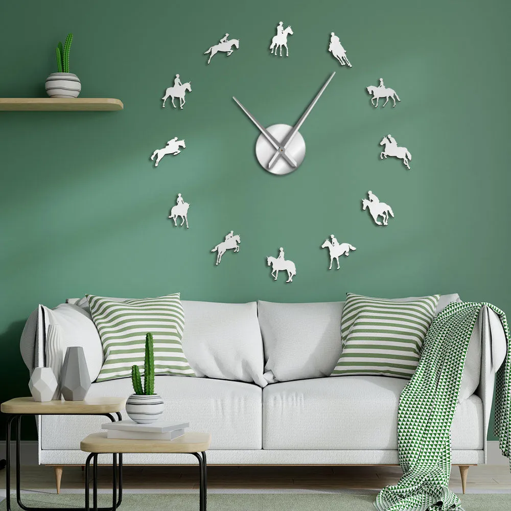 wall clock equestrianism diy equestrian usa horseriding wall clocks ✈️ free.shipping