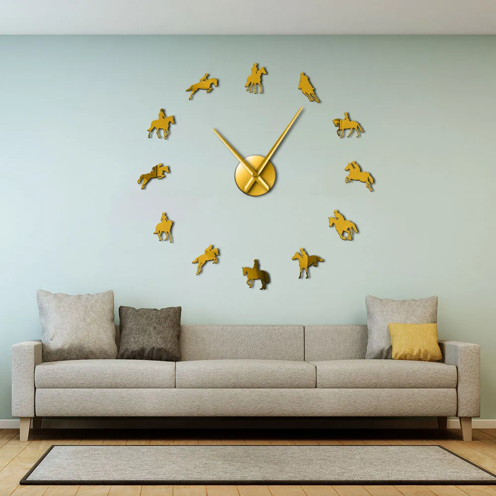 wall clock equestrianism diy equestrian usa horseriding wall clocks ✈️ free.shipping