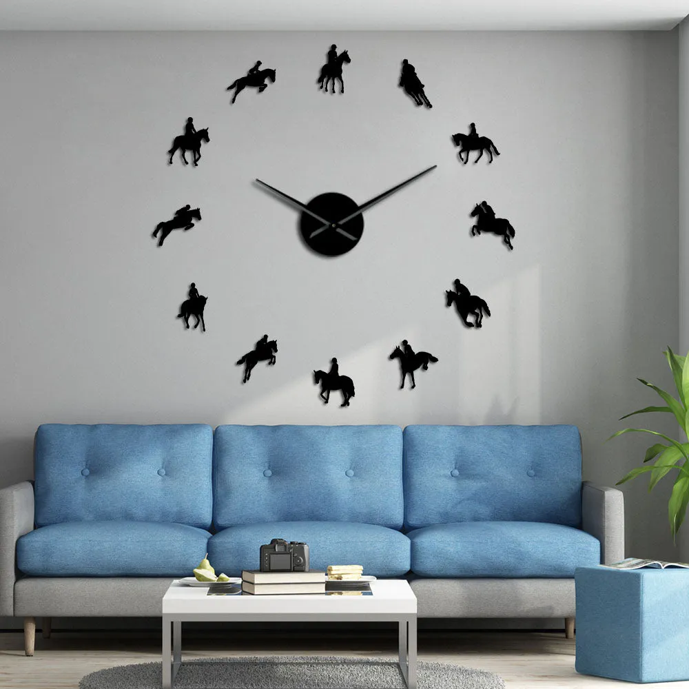wall clock equestrianism diy equestrian usa horseriding wall clocks ✈️ free.shipping