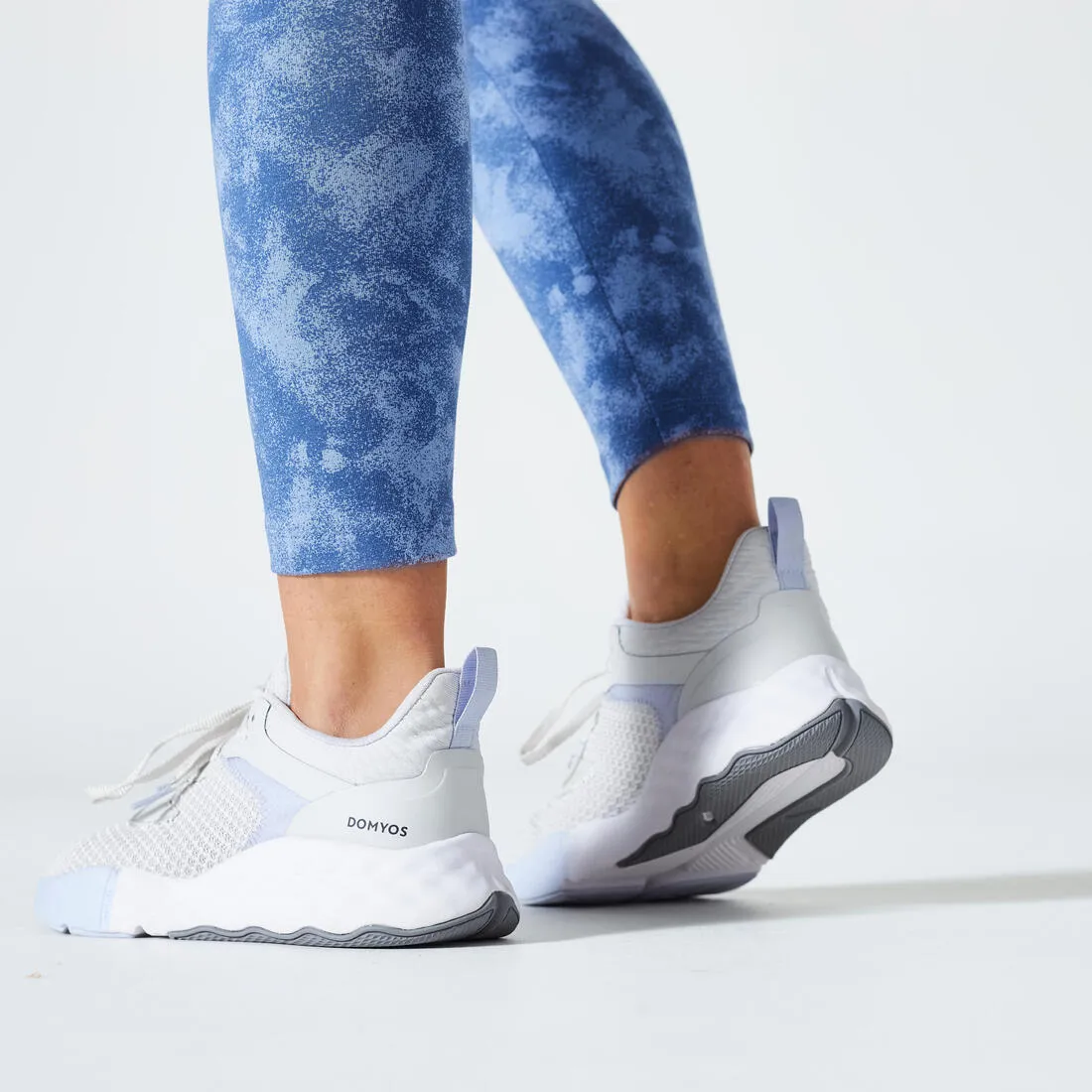 Women's Fitness 7/8 Leggings Fit  500 - Blue Print