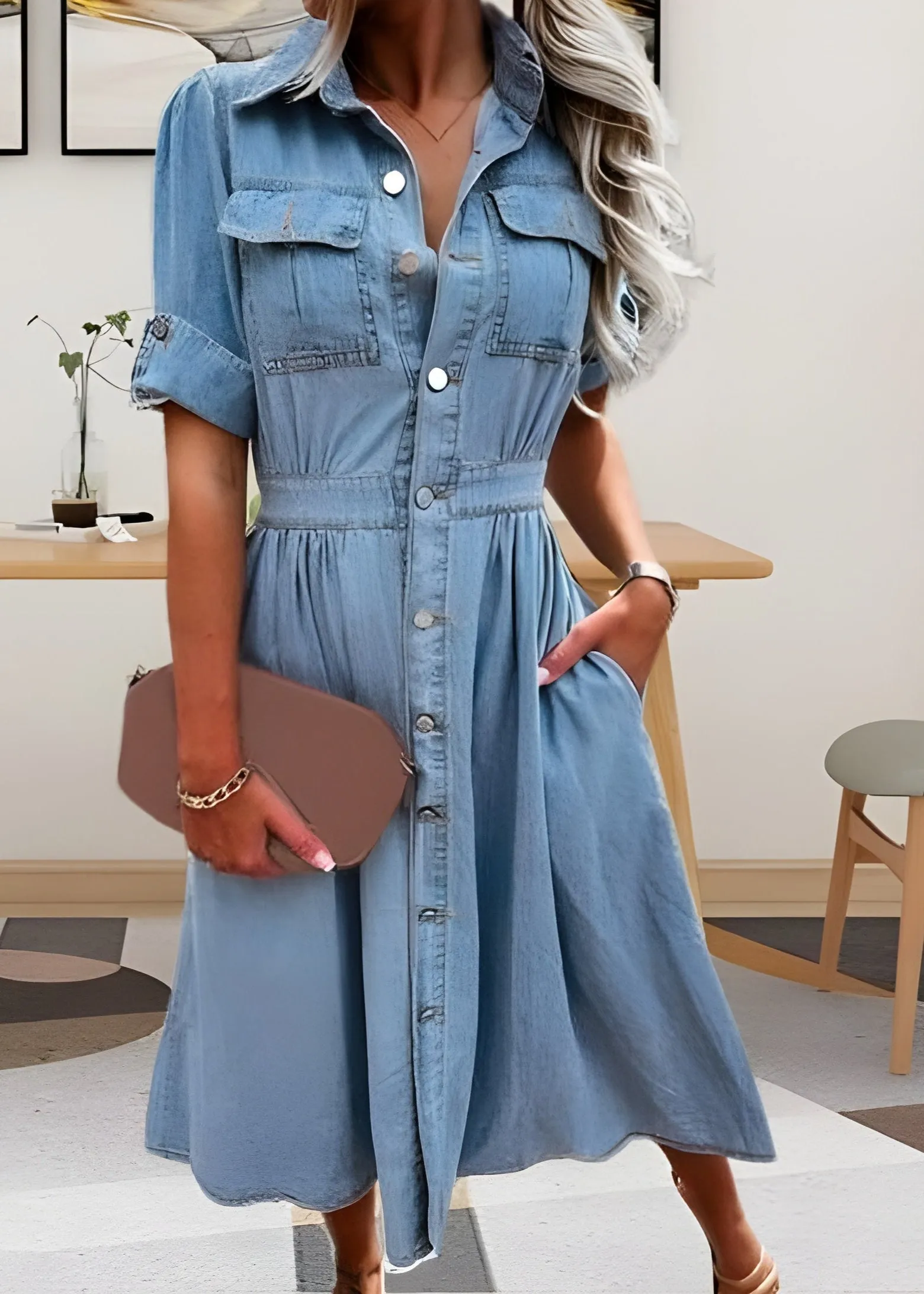 Zoe™  | Elegant Denim Dress